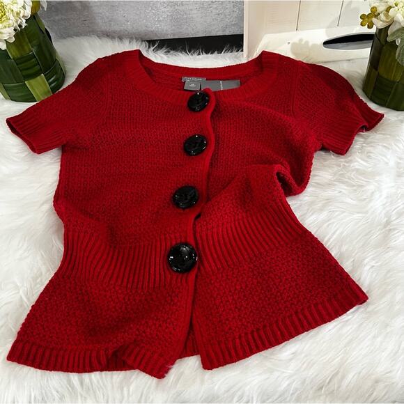 NEW Ann Taylor Silk Ribbed Open Knit Button Front Cardigan Sweater Jacket XS NWT - Picture 11 of 16